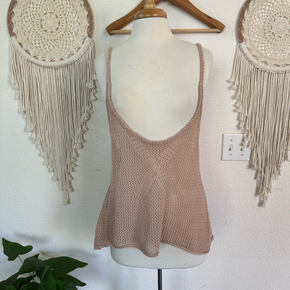 Lovesick Tops - Lovesick Beige Knit Tank Layering Top medium
